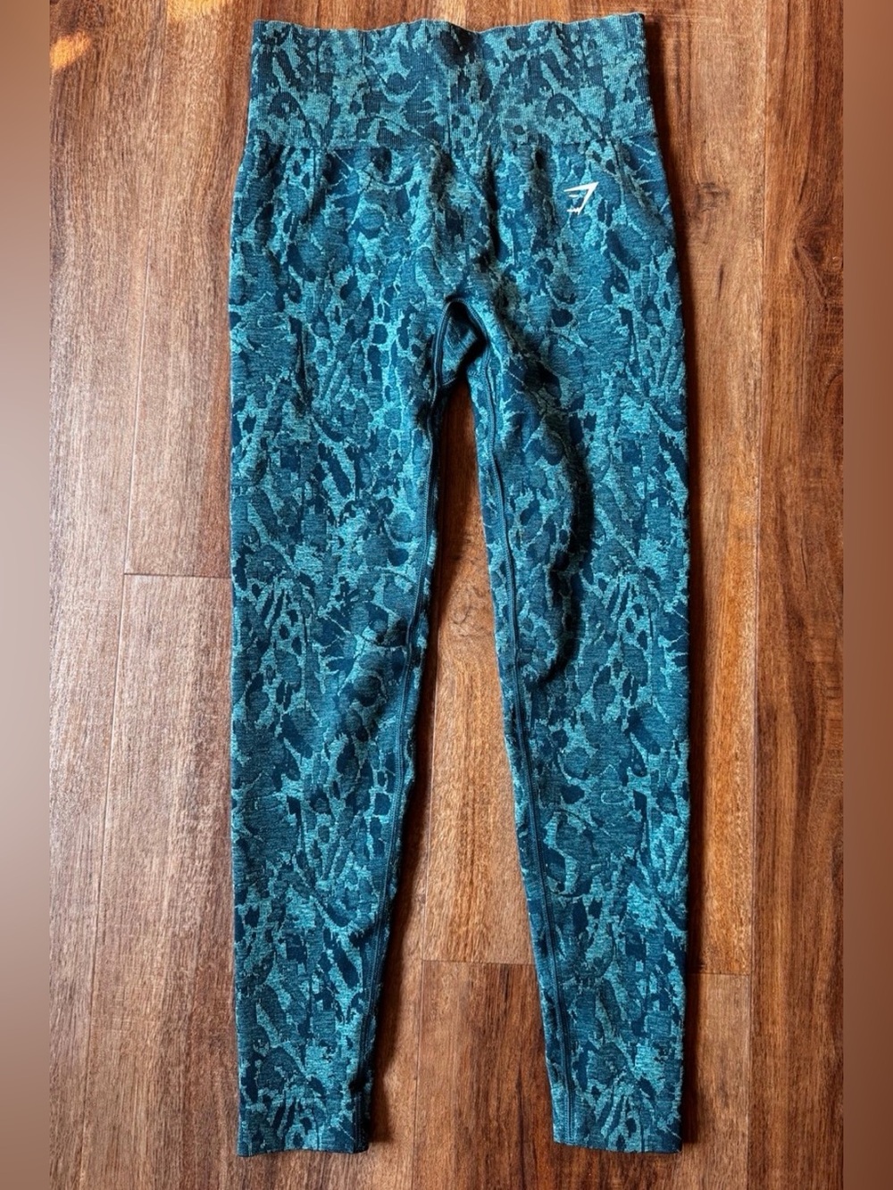 Gymshark Teal Blue Animal-Print Leggings S
